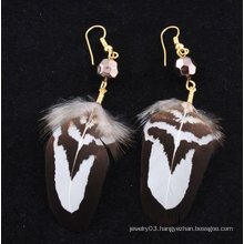 Popular Wholesale Natural Metal Feather Earrings
